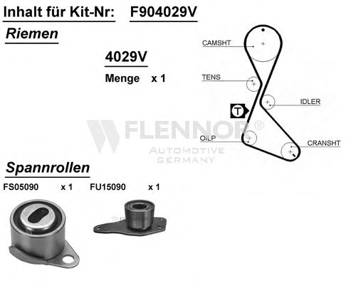 Комплект ремня ГРМ FLENNOR F904029V