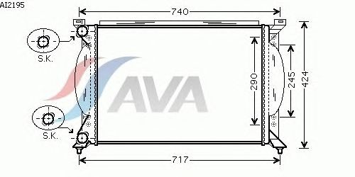 Радиатор, охлаждение двигателя AVA QUALITY COOLING AI2195
