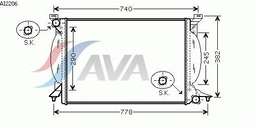 Радиатор, охлаждение двигателя AVA QUALITY COOLING AI2206