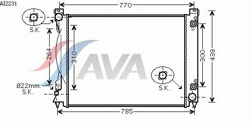 Радиатор, охлаждение двигателя AVA QUALITY COOLING AI2231