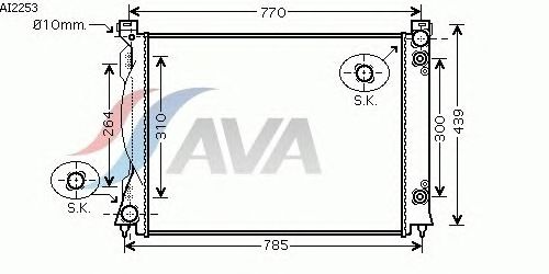 Радиатор, охлаждение двигателя AVA QUALITY COOLING AI2253