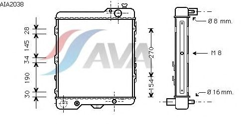 Радиатор, охлаждение двигателя AVA QUALITY COOLING AIA2038