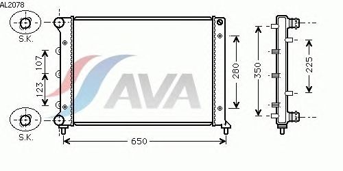Радиатор, охлаждение двигателя AVA QUALITY COOLING AL2078