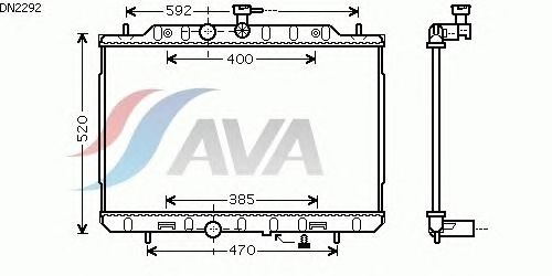 Радиатор, охлаждение двигателя AVA QUALITY COOLING DN2292