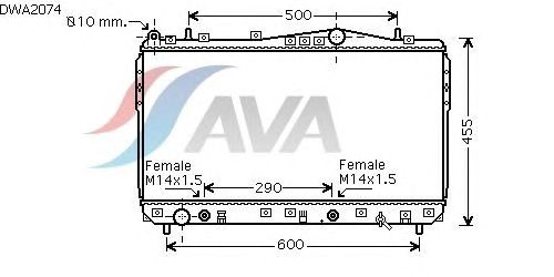 Радиатор, охлаждение двигателя AVA QUALITY COOLING DWA2074