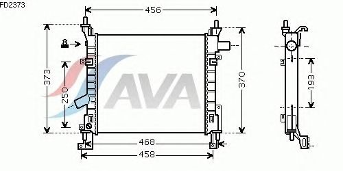 Радиатор, охлаждение двигателя AVA QUALITY COOLING FD2373