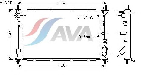 Радиатор, охлаждение двигателя AVA QUALITY COOLING FDA2411