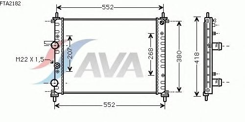 Радиатор, охлаждение двигателя AVA QUALITY COOLING FTA2182