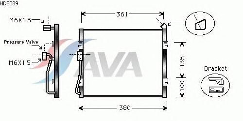 Радиатор кондиционера AVA QUALITY COOLING HD5089