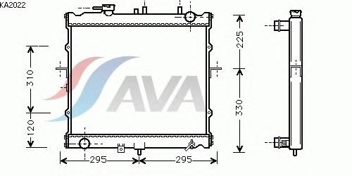 Радиатор, охлаждение двигателя AVA QUALITY COOLING KA2022
