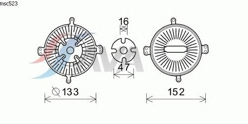 Вязкостная муфта вентилятора охлаждения AVA QUALITY COOLING MSC523