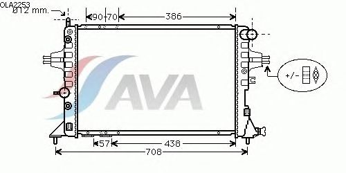 Радіатор, охолодження двигуна AVA QUALITY COOLING OLA2253