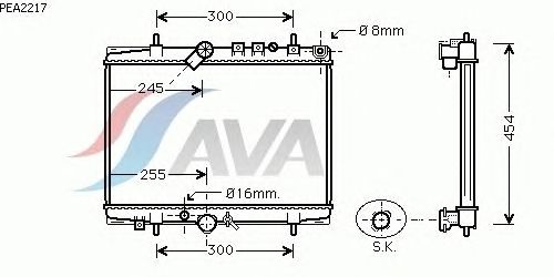 Радиатор, охлаждение двигателя AVA QUALITY COOLING PEA2217