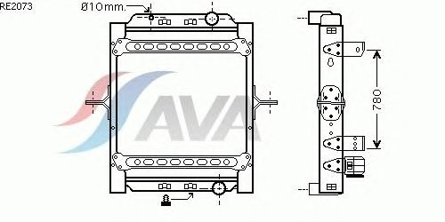 Радиатор, охлаждение двигателя AVA QUALITY COOLING RE2073
