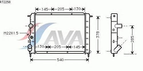Радиатор, охлаждение двигателя AVA QUALITY COOLING RT2258