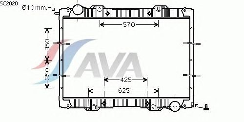 Радиатор, охлаждение двигателя AVA QUALITY COOLING SC2020