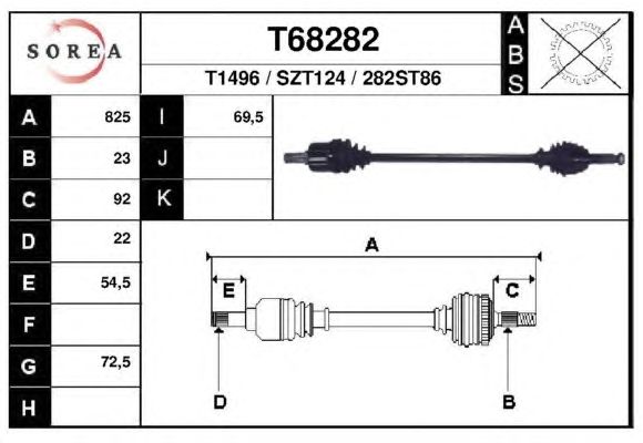 Приводной вал EAI T68282