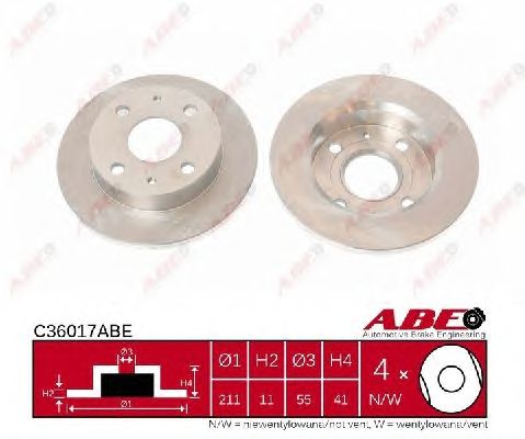 Тормозной диск ABE C36017ABE