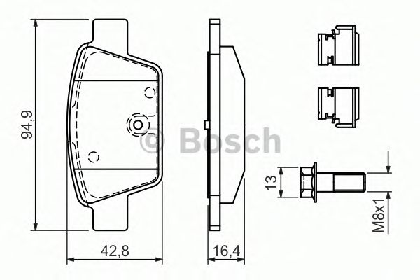Тормозные колодки BOSCH 0 986 494 030