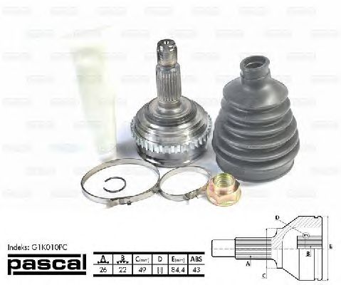 Комплект ШРУСов PASCAL G1K010PC