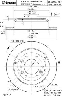 Тормозной диск BREMBO 08.A633.10