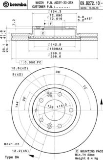 Тормозной диск BREMBO 09.B272.10