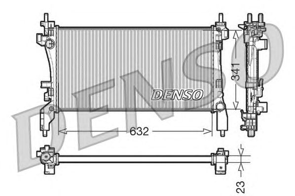 Радиатор, охлаждение двигателя DENSO DRM07040