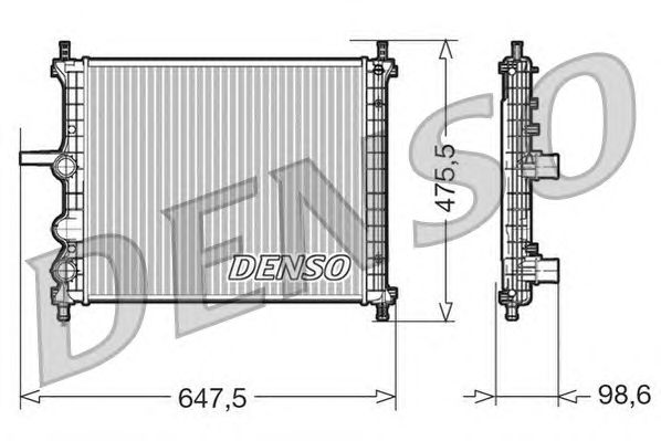 Радиатор, охлаждение двигателя DENSO DRM09038
