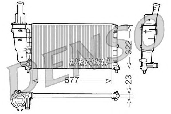 Радиатор, охлаждение двигателя DENSO DRM09096