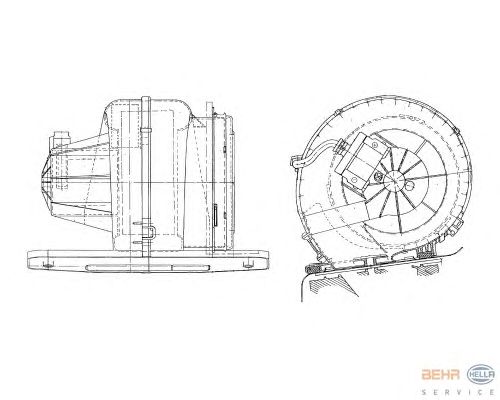 Вентилятор салона HELLA 8EW 009 157-051