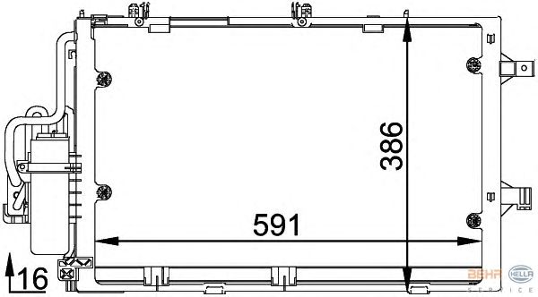 Радиатор кондиционера HELLA 8FC 351 300-601