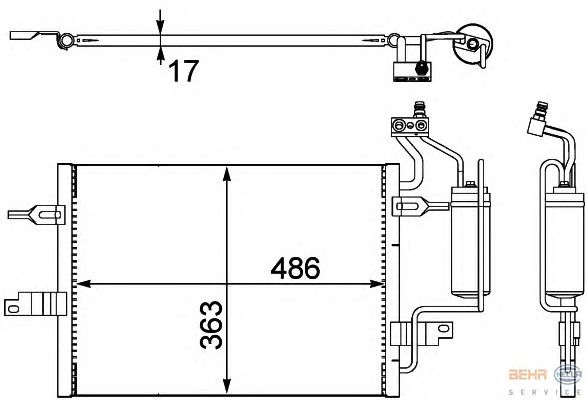 Радиатор кондиционера HELLA 8FC 351 302-481