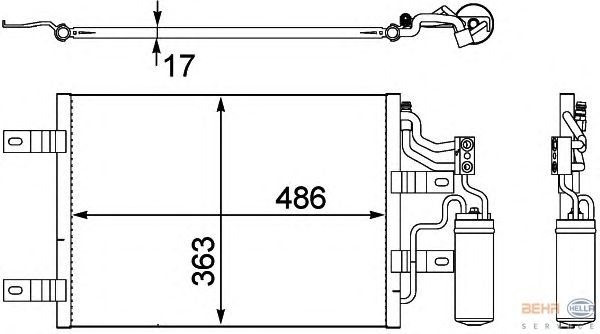 Радиатор кондиционера HELLA 8FC 351 302-551