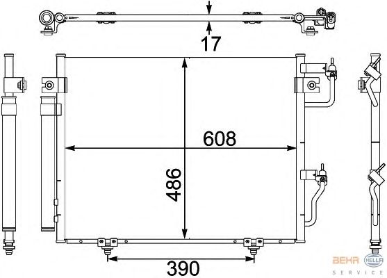 Радиатор кондиционера HELLA 8FC 351 304-081
