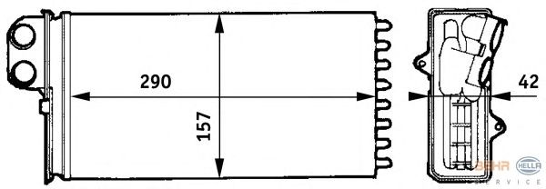 Радиатор отопителя HELLA 8FH 351 313-431