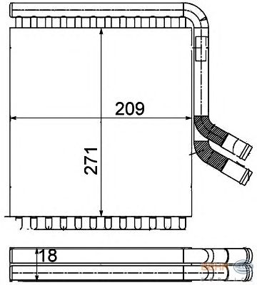 Радиатор отопителя HELLA 8FH 351 313-581