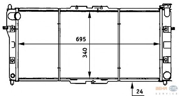 Радиатор, охлаждение двигателя HELLA 8MK 376 706-721