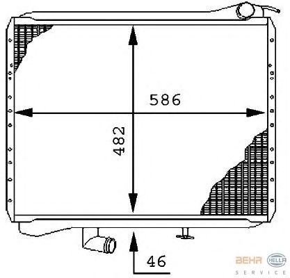 Радиатор, охлаждение двигателя HELLA 8MK 376 710-001