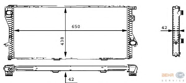 Радиатор, охлаждение двигателя HELLA 8MK 376 710-301
