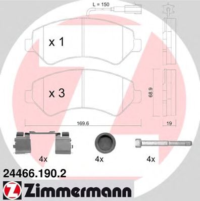 Тормозные колодки ZIMMERMANN 24466.190.2