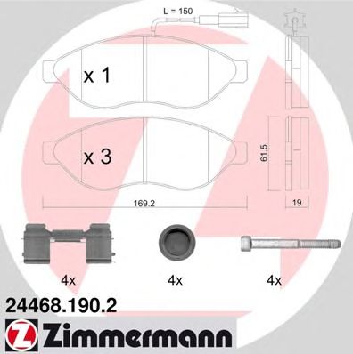 Тормозные колодки ZIMMERMANN 24468.190.2