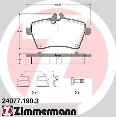 Тормозные колодки ZIMMERMANN 24077.190.3