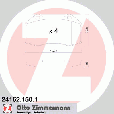 Тормозные колодки ZIMMERMANN 24162.150.1