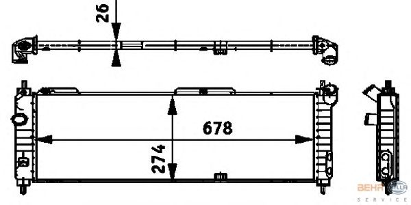 Радиатор, охлаждение двигателя HELLA 8MK 376 713-571
