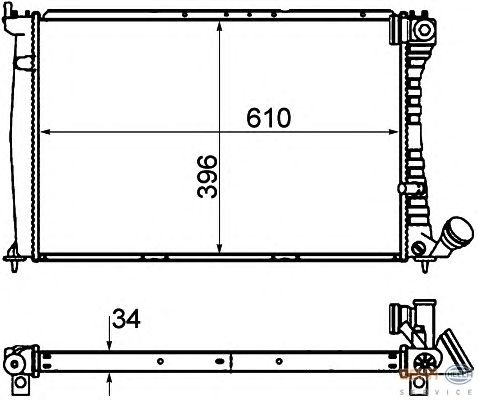 Радиатор, охлаждение двигателя HELLA 8MK 376 716-501