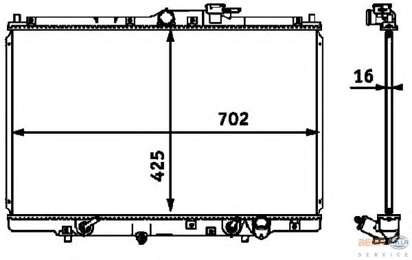 Радиатор, охлаждение двигателя HELLA 8MK 376 718-521