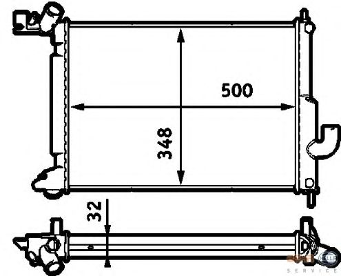Радиатор, охлаждение двигателя HELLA 8MK 376 718-721