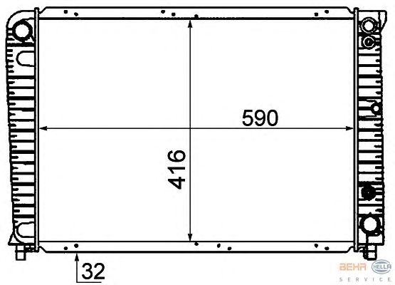 Радиатор, охлаждение двигателя HELLA 8MK 376 720-721
