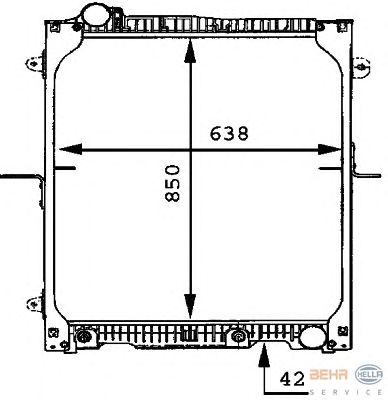 Радиатор, охлаждение двигателя HELLA 8MK 376 721-171