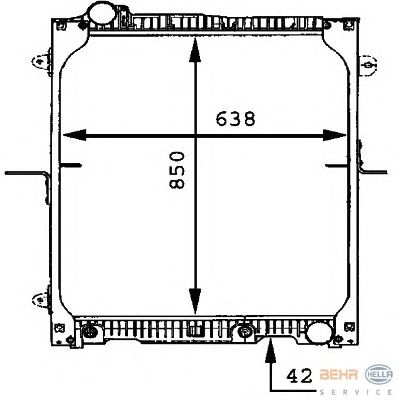 Радиатор, охлаждение двигателя HELLA 8MK 376 721-181